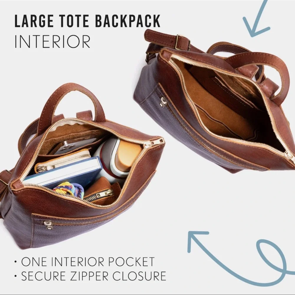 NEW Portland Leather Goods Tote Backpack